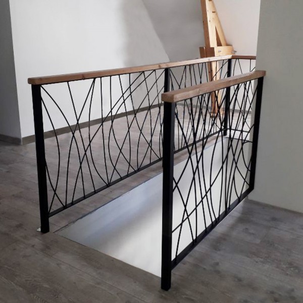 Garde corps métal et bois